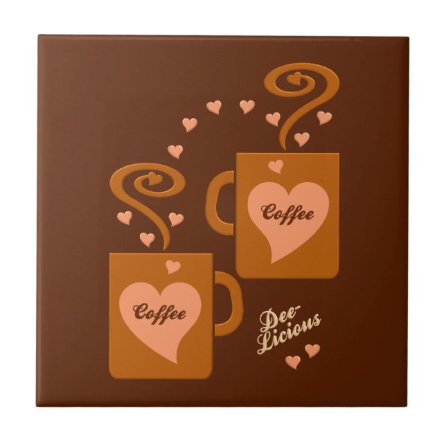 Carreau Tuile pour amateurs de café, personnaliser (Devant)