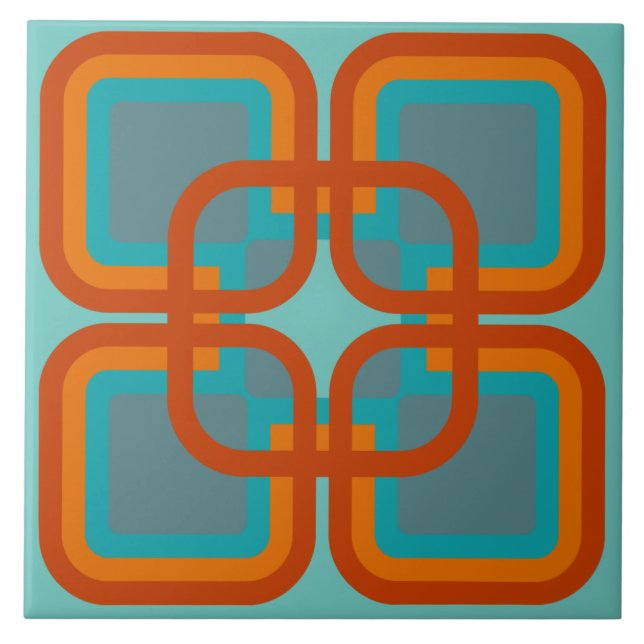 Carreau Tuile rétro des années 60 les années 70 (Devant)