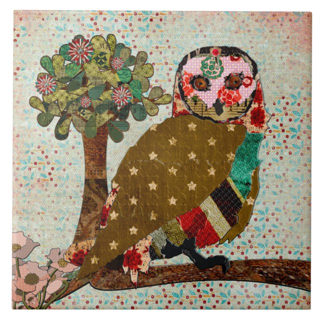 Carreau Tuile rose de cru de hibou (Devant)