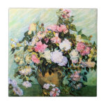Carreau Tuile rose de roses de Van Gogh<br><div class="desc">Tuile rose de roses de Van Gogh. Peinture à l'huile sur la toile à partir de 1890. Vincent van Gogh a peint un certain nombre de belles peintures roses, préférence pâle - les fleurs roses au-dessus de tous les autres. La vie rose de roses est toujours une jolie peinture de...</div>
