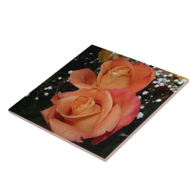 Carreau Tuile rose d'orange (Côté)