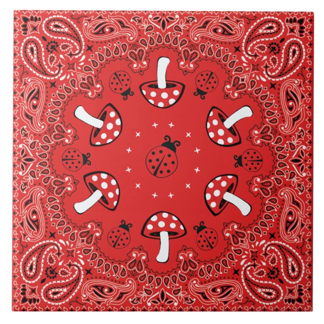 Carreau tuile rouge bandana (Devant)