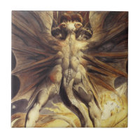 Tuile rouge de dragon de William Blake