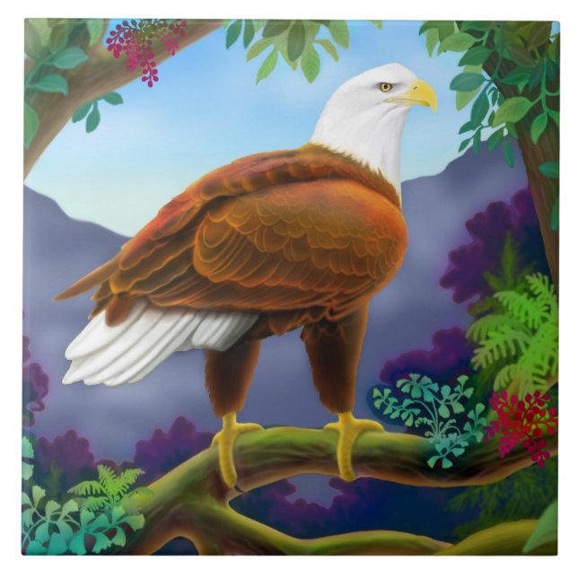 Carreau Tuile sauvage d'Eagle chauve (Devant)