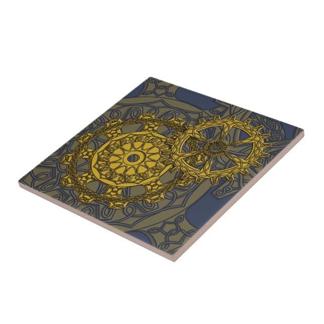 Carreau Tuile tissée de rouages (Côté)