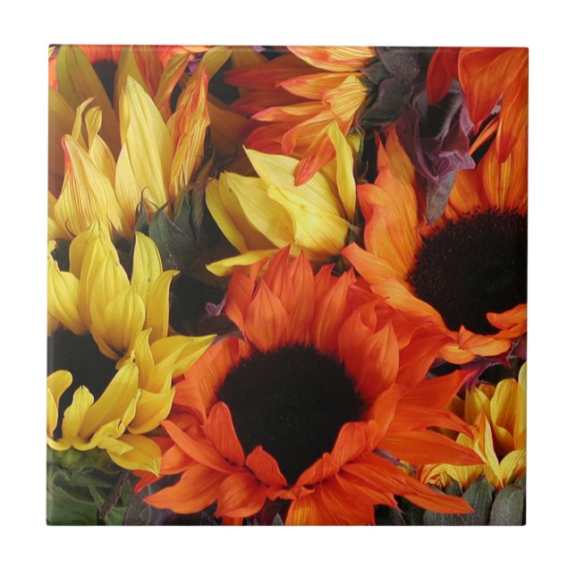 Carreau Tuile, tournesols # 1 (Devant)