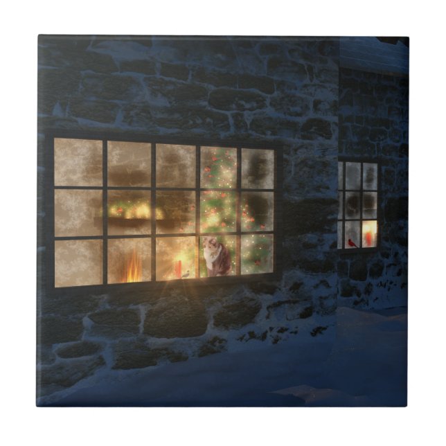 Carreau Tuile/trépied décoratifs de Noël de Cwm (Devant)