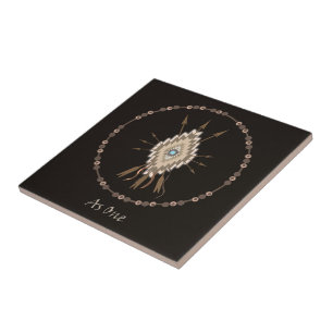 Carreau Tuile tribale d'art de motif d'amitié de symboles