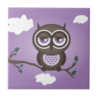 Carreau Tuile Trivet de hibou pourpre