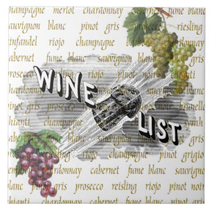 Carreau Tuile vintage de trépied de raisins de carte des