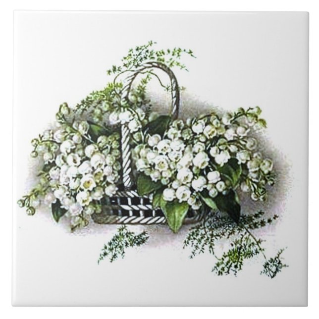 Carreau Tuile vintage du muguet (Devant)