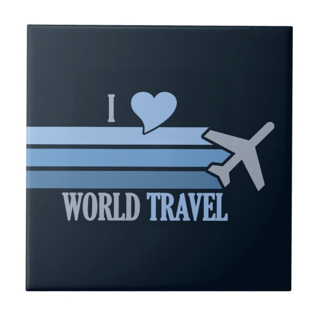 Carreau Tuile World Travel, personnalisable (Devant)
