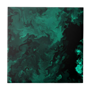 Carreau tuiles malachites motif floral délicat