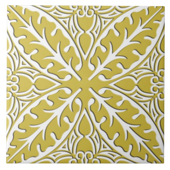 Carreau Tuiles marocaines - or et blanc de moutarde (Devant)