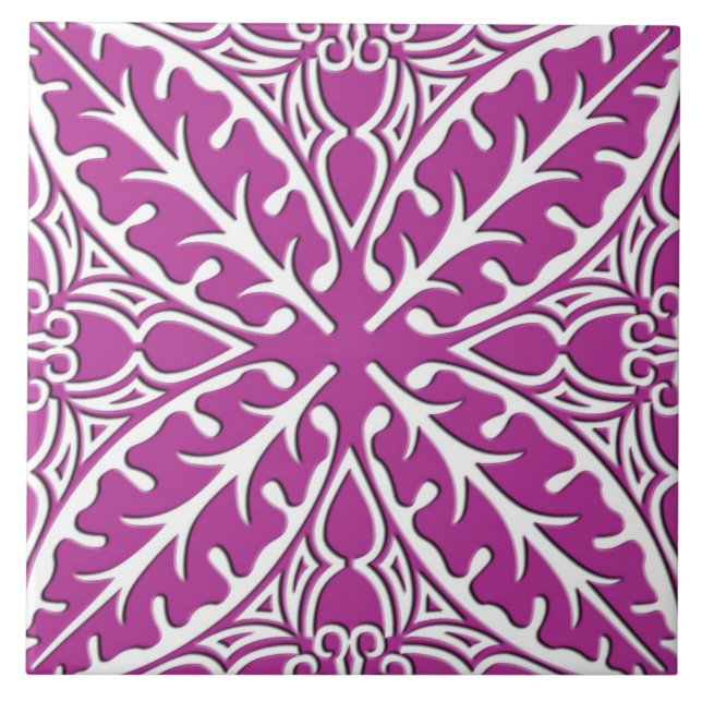 Carreau Tuiles marocaines - orchidée et blanc (Devant)