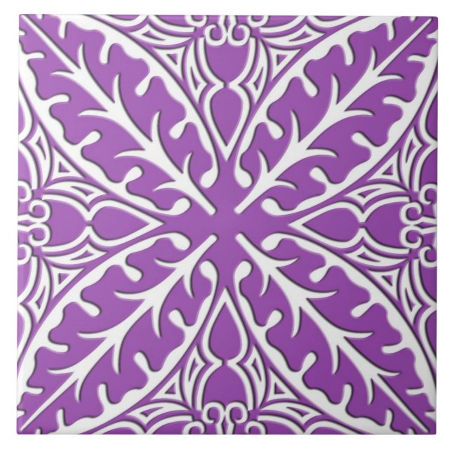 Carreau Tuiles marocaines - violette et blanc (Devant)