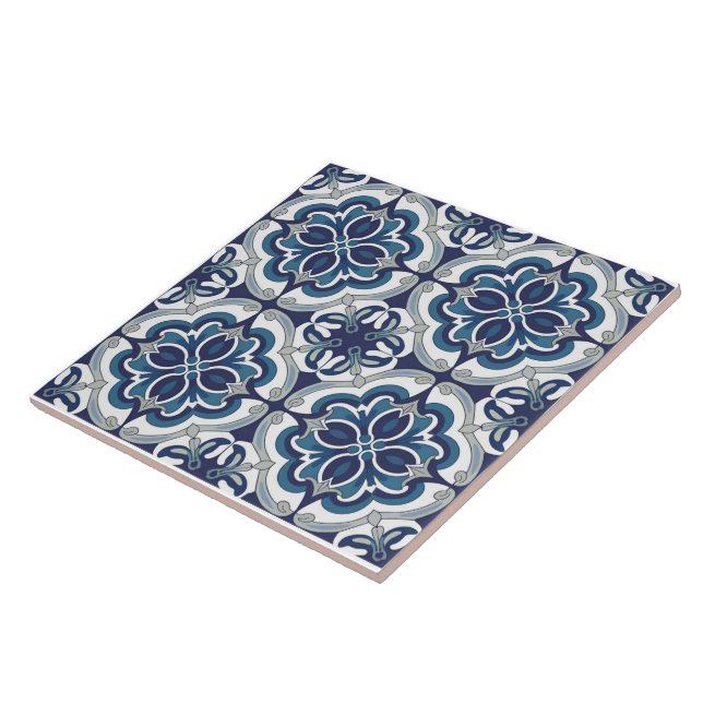Carreau Tuiles portugais modernes tendance Azulejos bleu (Côté)