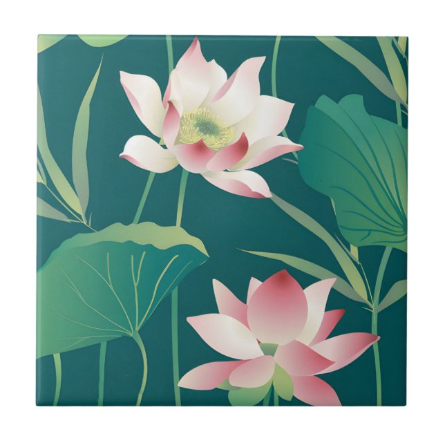 Carreau tuiles suédoises Lotus traditionnelles (Devant)