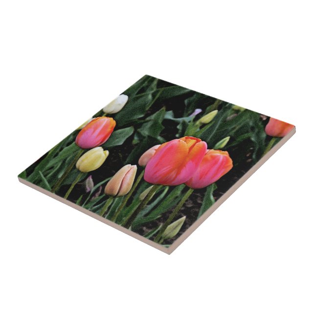CARREAU "TULIP GARDEN" TILE CÉRAMIQUE/TRIVET (Côté)