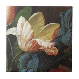 Carreau Tulipe de jardin vintage en fleurs, fleurs victori