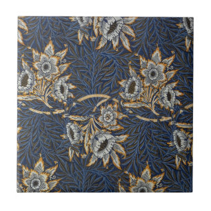 Carreau Tulipe Saules Motif Bleu Floral de William Morris