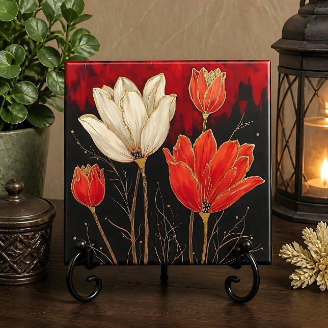 Carreau Tulipes Art Déco Gras (Créateur téléchargé)