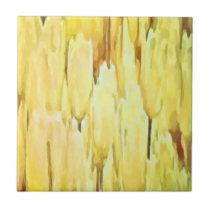Carreau Tulipes Jaunes Pâles Artistique Abstrait