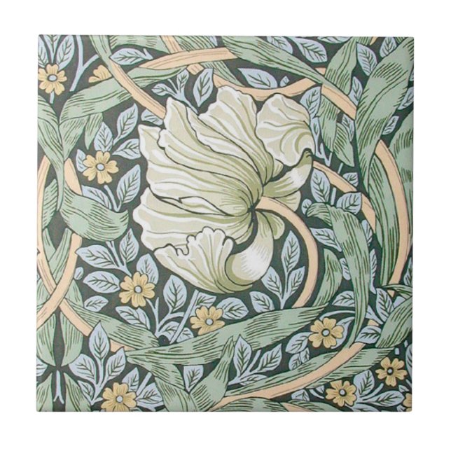 Carreau Tulipes Pimpernel Art Botanique de William Morris (Devant)