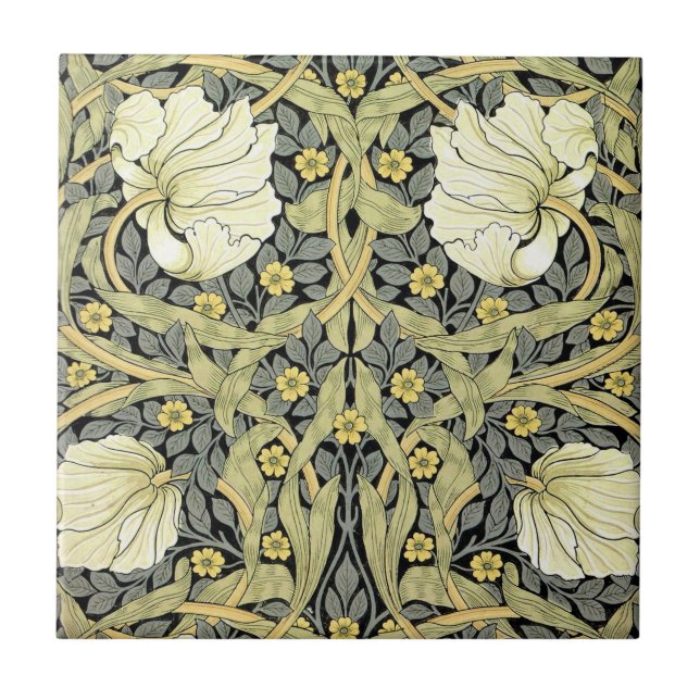 Carreau Tulipes Pimpernel Art Botanique de William Morris (Devant)