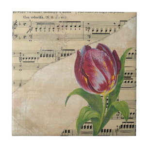 Carreau Tulipes Romance de musique victorienne vintage