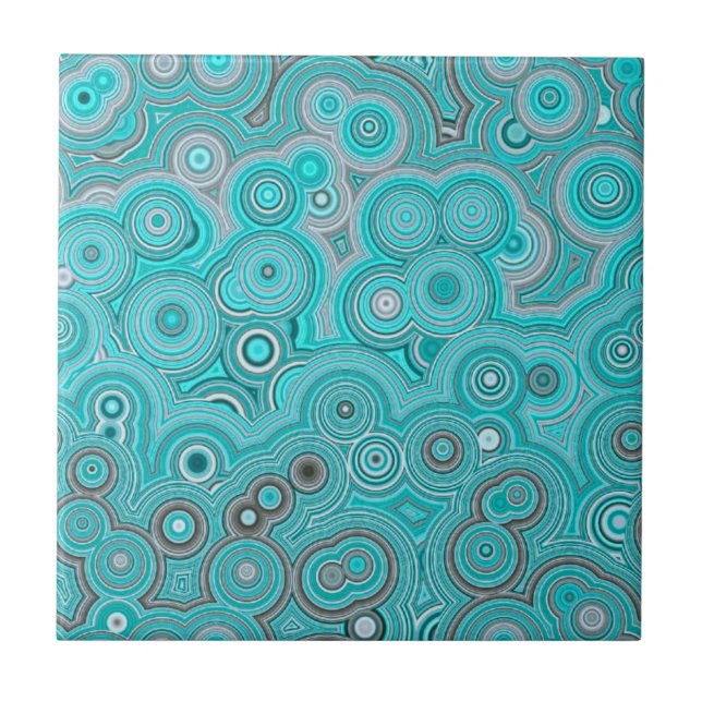 Carreau Turquoise Agate Flow – Motif Abstrait Élégant (Devant)