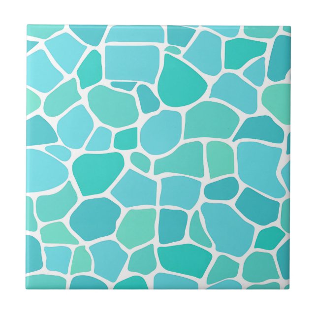 Carreau Turquoise Aqua Sea Glass Mosaic Pattern (Devant)