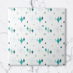 Carreau Turquoise, Aqua Starburst Mid Century Motif modern<br><div class="desc">Cet abstrait design rétro allie les étoiles du milieu du siècle et les formes modernes et reflète les ondes vintages rétro. Parfait pour les amateurs d'esthétique rétro et vintage.</div>