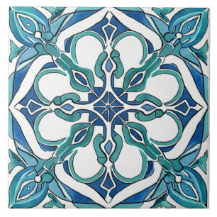 Carreau Turquoise bleu vert Méditerranée Azulejo