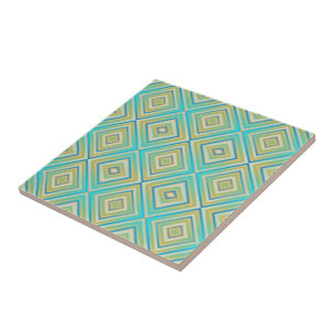 Carreau Turquoise Bleus Motif Diamant Alternatif