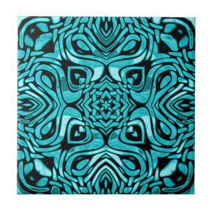 Carreau Turquoise foncé Turquoise Bleu Vert Ethnic Tribe A