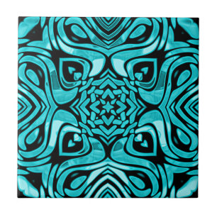 Carreau Turquoise foncé Turquoise Bleu Vert Ethnic Tribe A