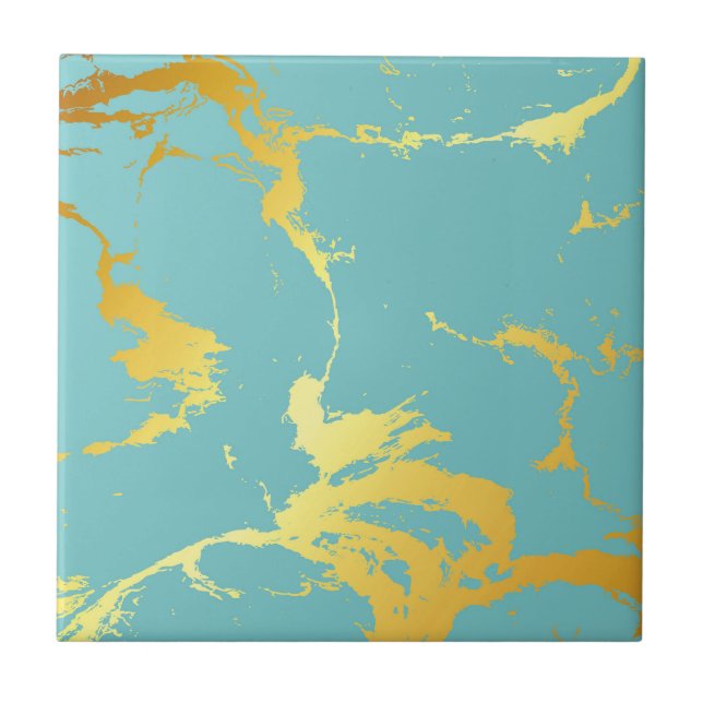 Carreau Turquoise Golden Foil (Devant)