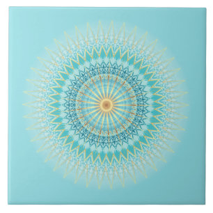 Carreau Turquoise Or Bohème Mandala