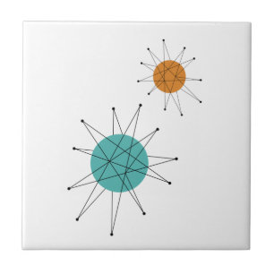 Carreau Turquoise Orange Franciscan Starburst milieu du si