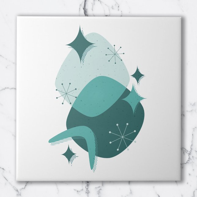 Carreau Turquoise Rétro Moyen-Siècle de l'âge atomique Abs (Créateur téléchargé)