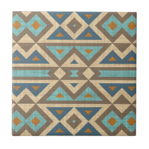 Carreau Turquoise Turquoise Terracotta Brown Ethnic Tribe 
