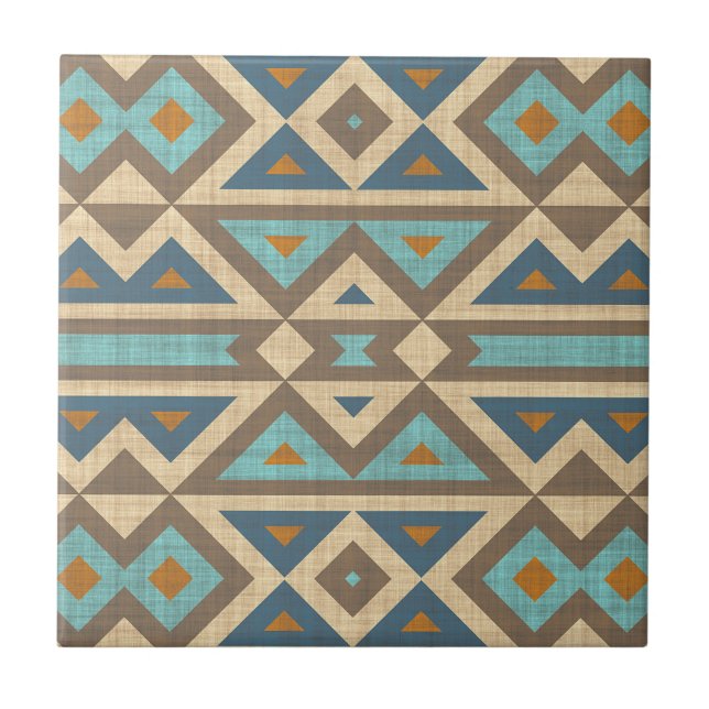 Carreau Turquoise Turquoise Terracotta Brown Ethnic Tribe  (Devant)