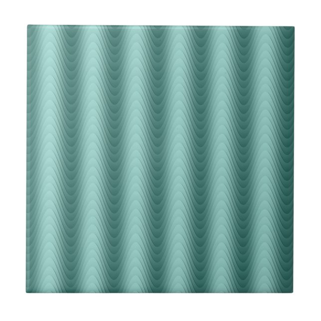 Carreau Turquoise Vert bleu Wavy Motif moderne (Devant)