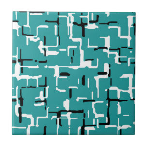Carreau Turquoise vert noir blanc Motif moderne