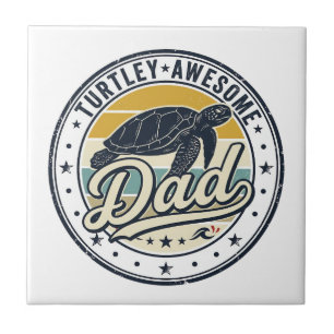 Carreau Turtley Super Papa Design de T-Shirt Vintage Tortu