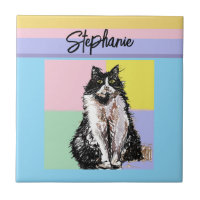 Tuxedo Chat Pastel Couleurs Rose Girls Nom