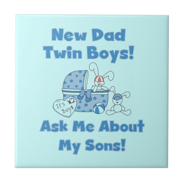 Carreau Twin Boys New Papa Cadeaux (Devant)