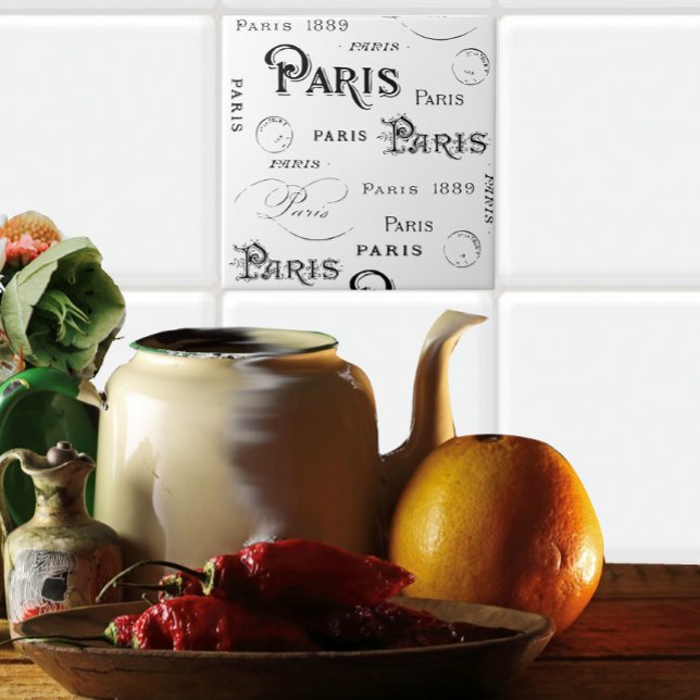 Carreau Typographie Calligraphie Paris France Tour Eiffel (Créateur téléchargé)