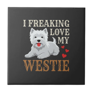 Carreau Typographie de l'amour du chien Westie